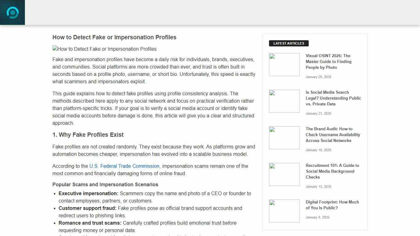 How to Detect Fake or Impersonation Profiles
